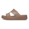 Crocs Chinelos Antiderrapantes Absorventes de Choque de Temperamento Fashion e Minimalista Femininos Marrom