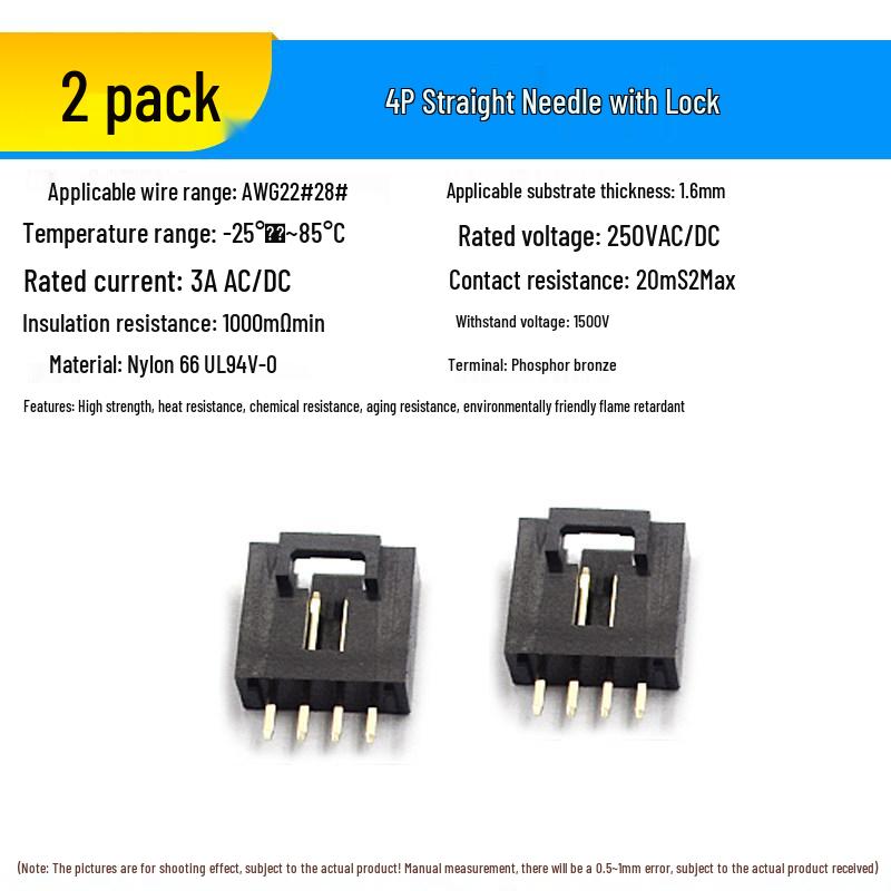 2.54 Lockable DuPont Connector: 2P & 3/4/10P Straight/Bent Pin Header MX2.54 Socket