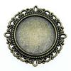 10 Stück 20mm Innenmaß Antik-Bronze Farbe 34 Stil Cabochon Fassung Anhänger Passend für 20mm Glas Cabochon