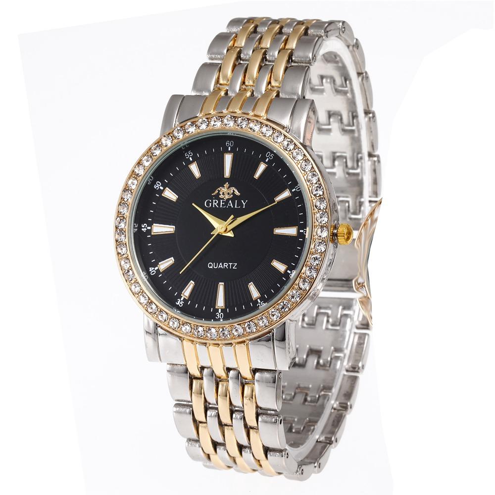 New Casual Watches Women Luxury Fashion Lovers Watch Rhinestone Stainless steel Quartz Watch Men Women Gift Business Wristwatch