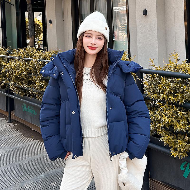 Women’s Short Hooded Windproof Thicken Warm Winter Bubble Jacket