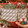 Plastic Fillable Ball Ornaments Transparent Openable Hanging Balls for Christmas Wedding Party Home DIY Decor Craft Supplies