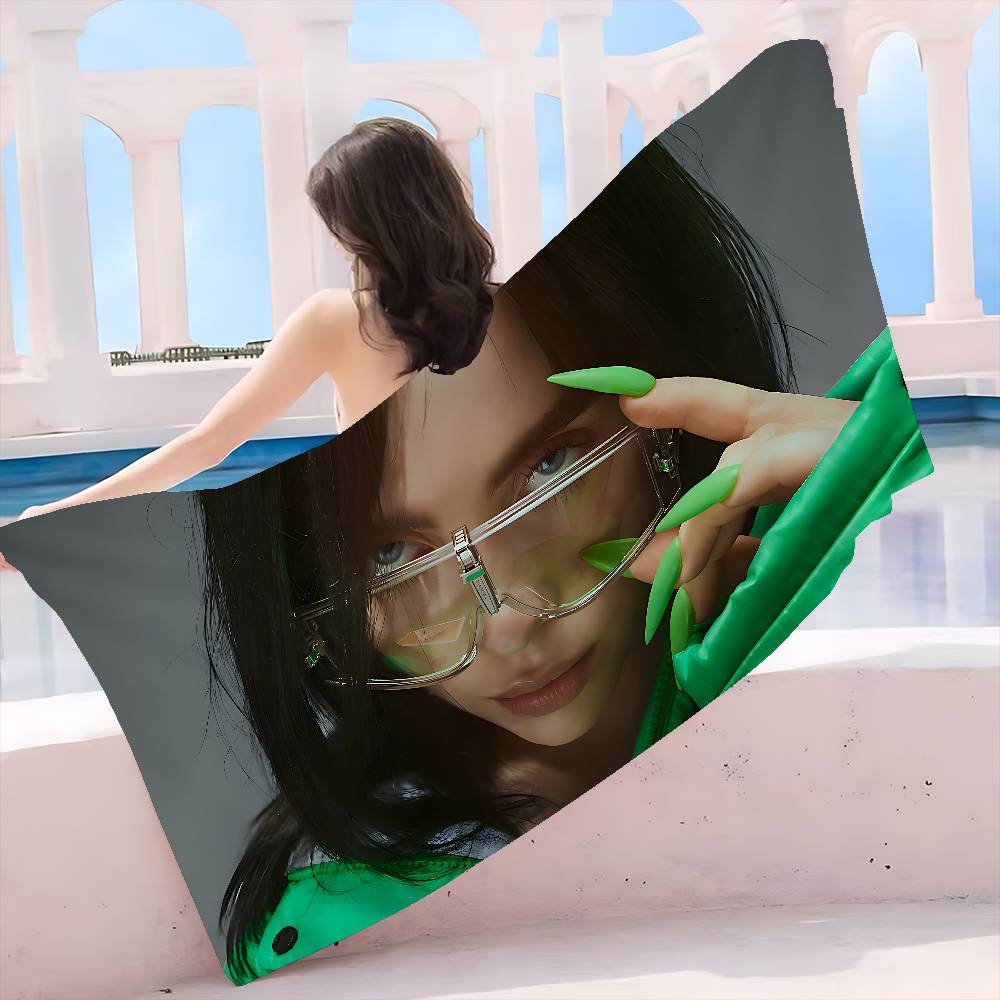 B-BillieS Chanteuse E-EilishS Serviette de Plage en Microfibre Absorbante Séchage Rapide Douce Yoga Natation Station Balnéaire Alpinisme Serviette