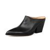 Fashion 2025 Mueller Slippers Shoes Elegant European American Fashion Chunky Slides Female High Heel Dress Shoes Closed Toe Mule SHoes