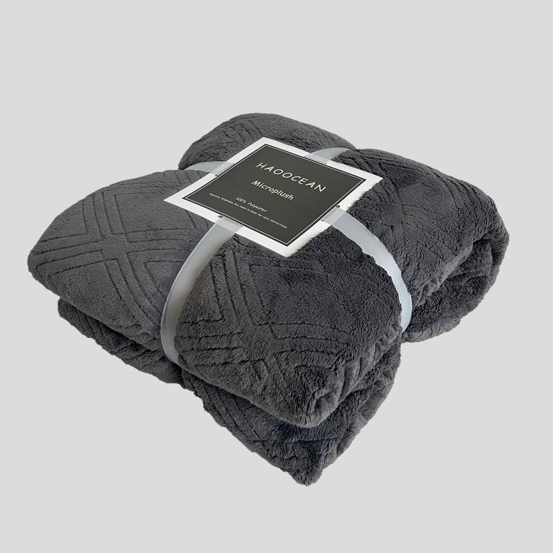 

Утолщенное одеяло из искусственного меха кролика Рашель, Зимнее офисное одинарное одеяло для сна, Фланелевое одеяло, Маленькое одеяло 130x150cm серый