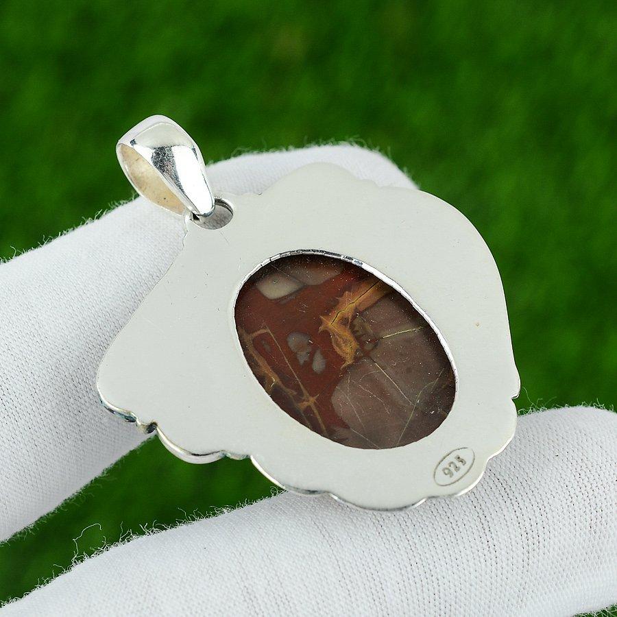 Geschenk für Sie 925 Sterlingsilber Natürlicher Noreena Jaspis Edelstein Schmuck Anhänger
