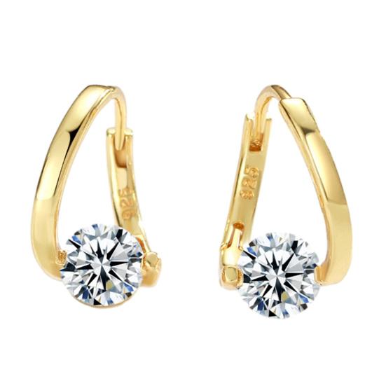 

1 Pair Drop Earrings Cubic Zirconia Inlay Arc-Shaped Design Earrings Lightweight Comfortable Wearing Women Earrings Jewelry Gift золотистый