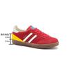 Leather retro color matching German training shoes women's 2025 new Korean version lace-up flat-bottomed casual sports board shoes Forrest Gump shoe