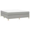 Cadre de lit avec matelas - 160x200cm - Gris clair - Tissu - Ressorts ensachés