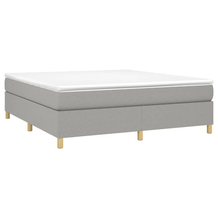 Cadre de lit avec matelas - 160x200cm - Gris clair - Tissu - Ressorts ensachés