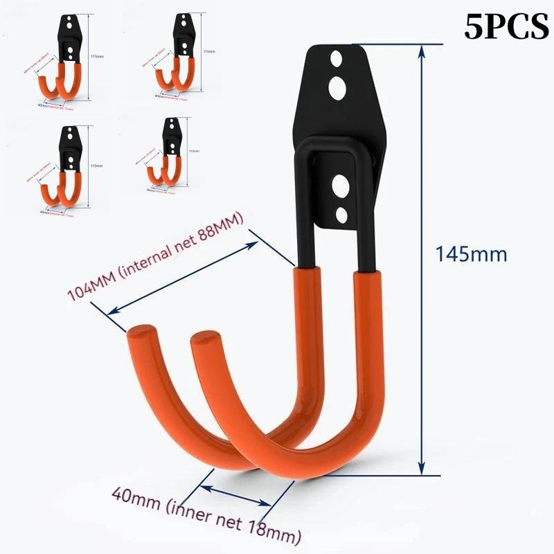 Heavy Duty Metal Hook Garage Organizer Wall Mount Bicycle Hanger Hooks Wall Mount Anti-slip Storage Hook For Ladders Garden Tool