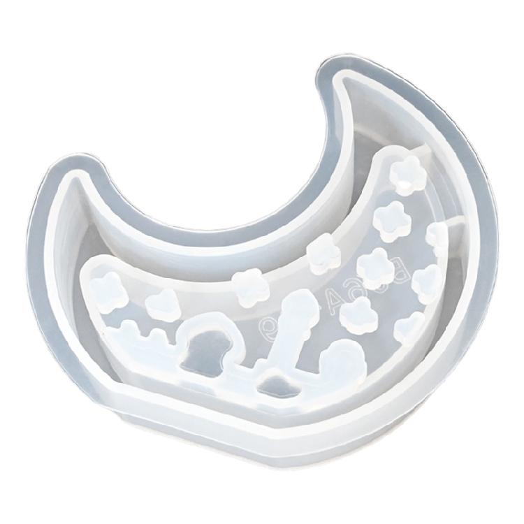 Light House Moon Shape Silicone Candle Stand Molds for Epoxy Resin Candle Holder Tealight Holder Gypsum Decoration