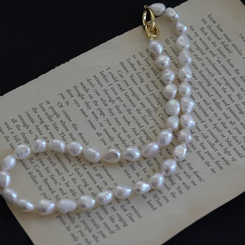 European & American Fashion Irregular Large Baroque Freshwater Pearl Necklace for Women