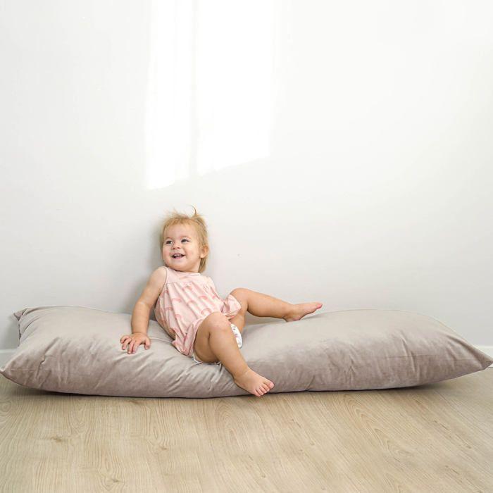 Housse d'oreiller pour oreillers longs en coton Beige - TOTSY BABY - Side Sleeper Velours 40 x 145 cm