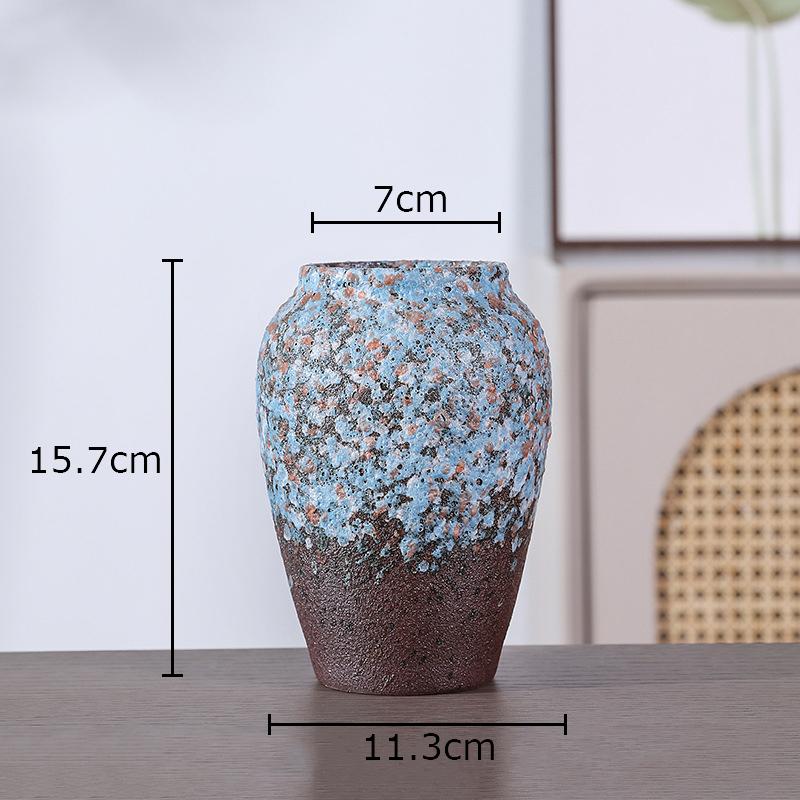 Retro Painted Ceramic Vase Classical Porcelain Plant Pots Table Decoration Flower Arrangement Floral Vases Room Aesthetic Decor