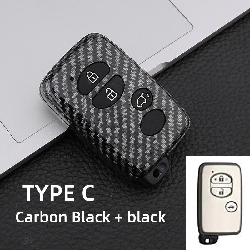 Nouveau Étui de Clé de Voiture en ABS Carbone pour Toyota Camry Prius Land Cruiser Prado 150 Crown Pour Subaru Foreste Xv Porte-Clés