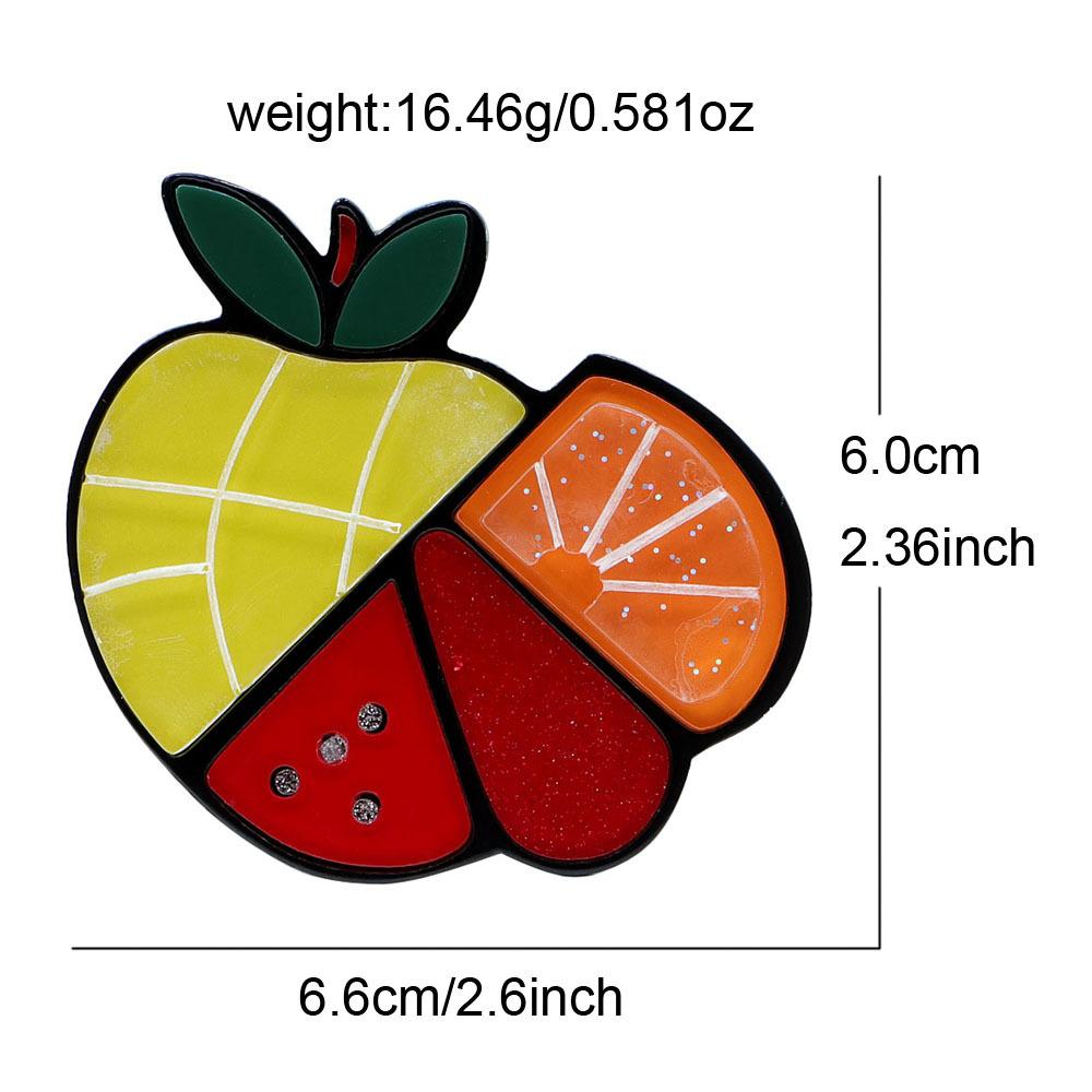 Handmade splicing acrylic sheet orange watermelon fruit brooch