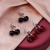 Delicate Alloy Cherry Earrings Youthful Cherry Drop Earrings Sturdy Alloy Ear Hook Adornment in Multiple Colors