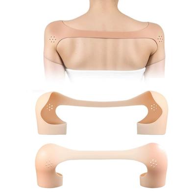 Silicone Shoulder Pads Transparent Hidden Cushions Anti-slip Removable Compatible Shirts Blouses Reduces Irritation Unisex (Light Skin Tone L)