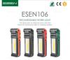 USB Rechargeable Folding LED Work Light - Rotating COB Flashlight for Car Repair and Inspection