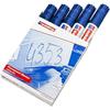 Marqueur Permanent - EDDING - 800 - Bleu - Pointe Biseautée 4-12 Mm - Lot De 5