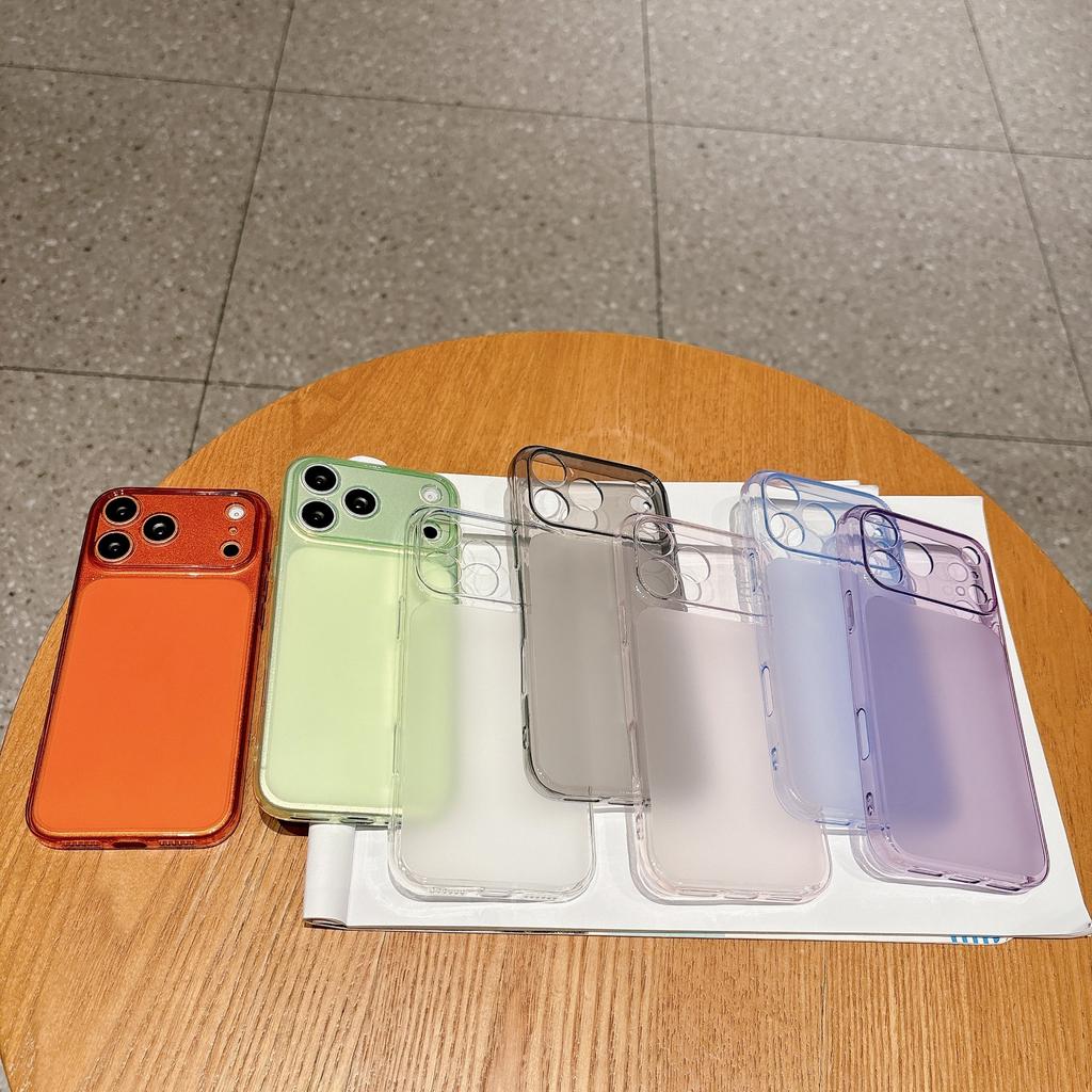 Simple and transparent large window for Apple iPhone17Promax mobile phone case 16/15/14/13/12 soft 11