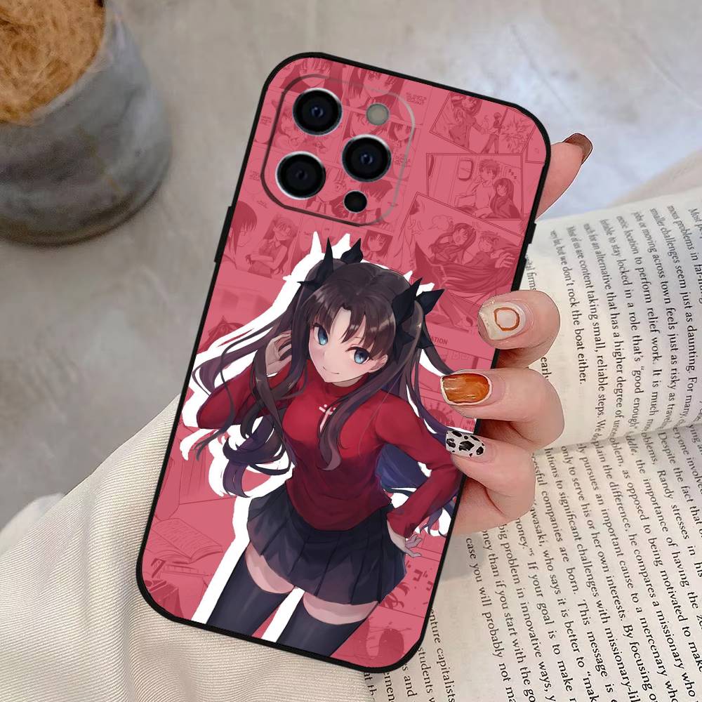 

Чехол для телефона Fate Rin Tohsaka для iPhone 17, 16, 15, 14, 13, 12, 11 Plus, Pro Max, Другие Мягкий Черный Чехол iPhone14Plus