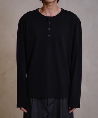 Daibeuin Loosed Henley Neck Long Sleeve (Black)