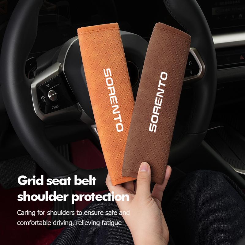 Leather Car Seat Belt Shoulder Pad Shoulder Strap Protection Pad For KIA Ceed Rio K5 K2 Optima Soul Picanto Stonic Venga Rnqt40