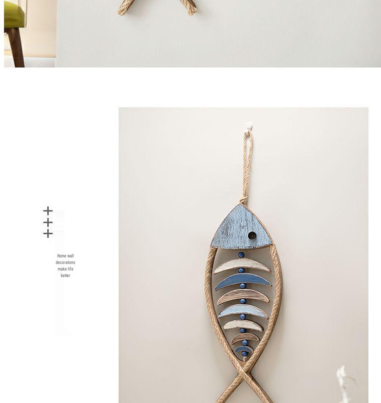 3D-Fisch-Wandanhänger im mediterranen Stil für Hotel- und Flurdekoration