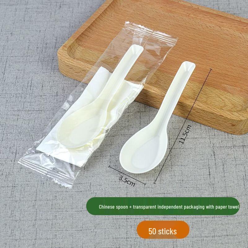 CHULV Starch-Based Disposable Soup Spoons