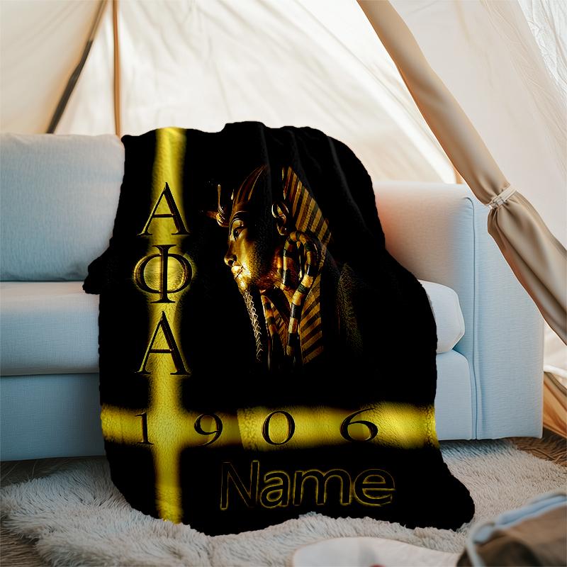 Personalized Custom Name Blanket - Alpha Phi Alpha Print Design,Blanket for Sofa,Bed,Travel,Camping - Soft and Warm, Great Gift
