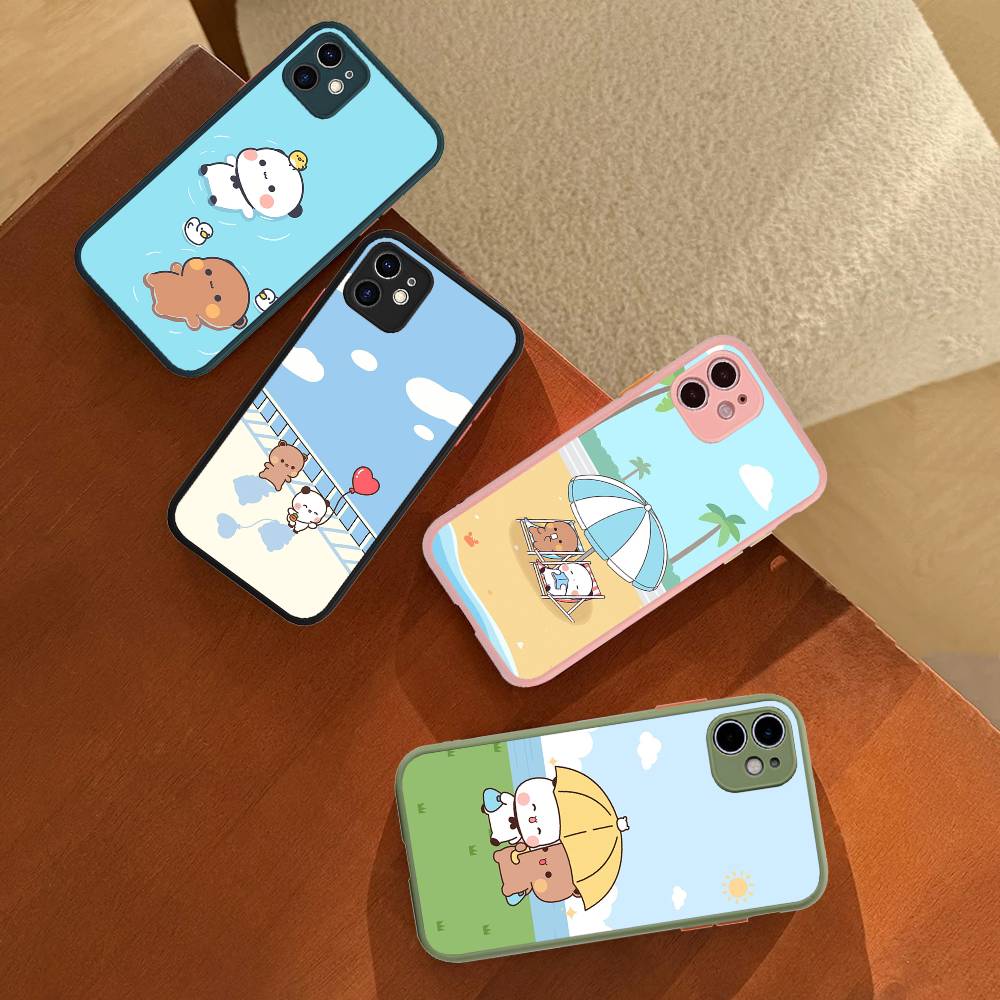 Cute Cartoon Bubu Dudu Phone Case For iPhone 16 15 14 Plus 15 13 12 11 Pro Max X XS MAX Matte Cover