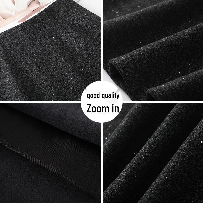 2025 A/W Woolen High-Waisted Warm Umbrella Skirt for Petite Women