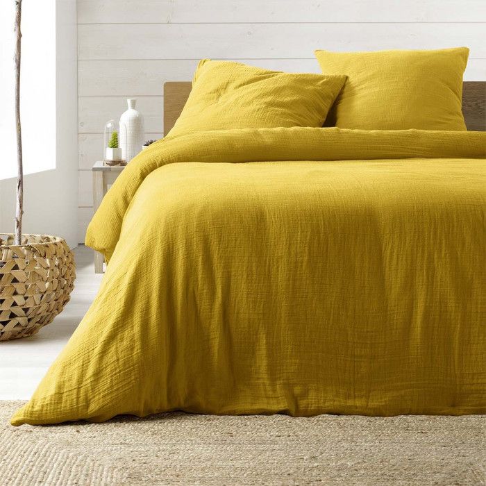 Parure De Lit 3 Pièces "Angelia" 260x240cm Jaune