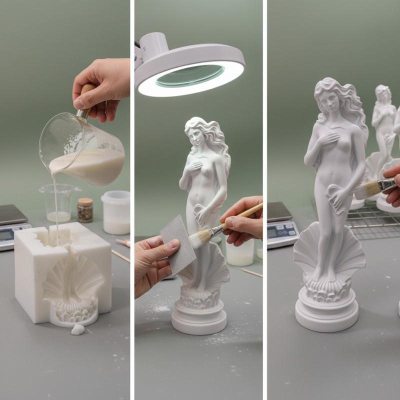 Harz Venus Aphrodite Statue Figur mit Muschel Sockel Klassische Kunst Dekoration Haus Büro Geschenk
