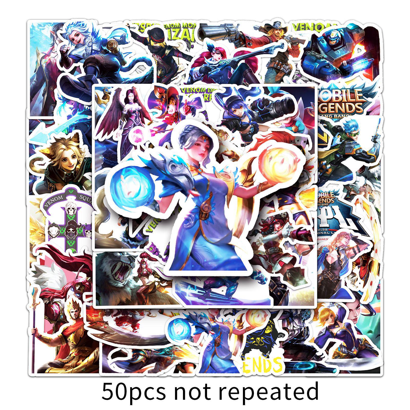 50 Cartoon Trendy Planner & Motorcycle Stickers - Endless Duel Theme