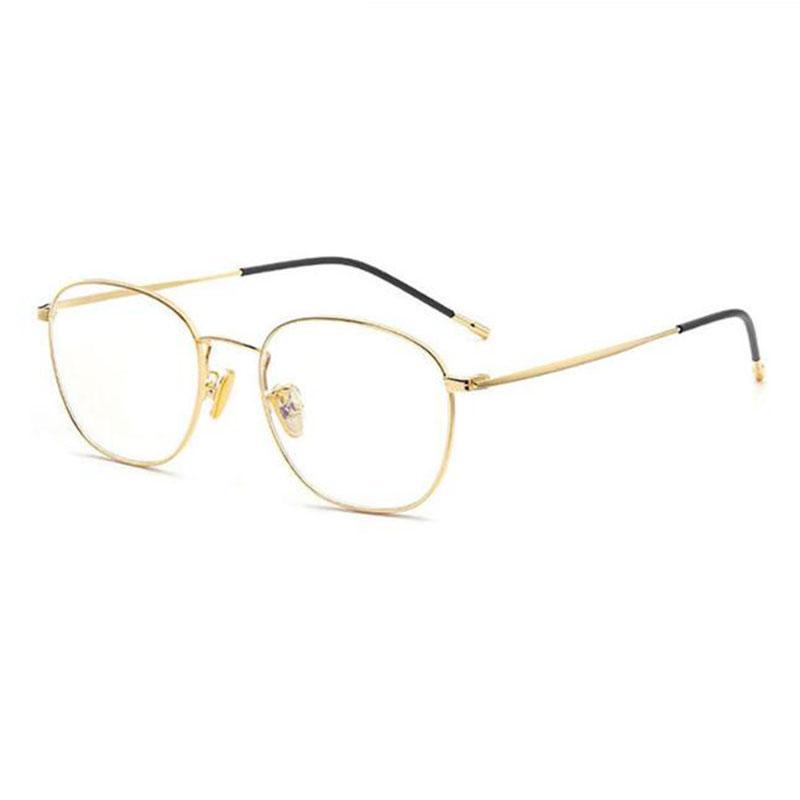 

Square Metal Glasses Women Men Thin Frame Anti Blue Light Eyewear Prescription 0 to -6.0 0