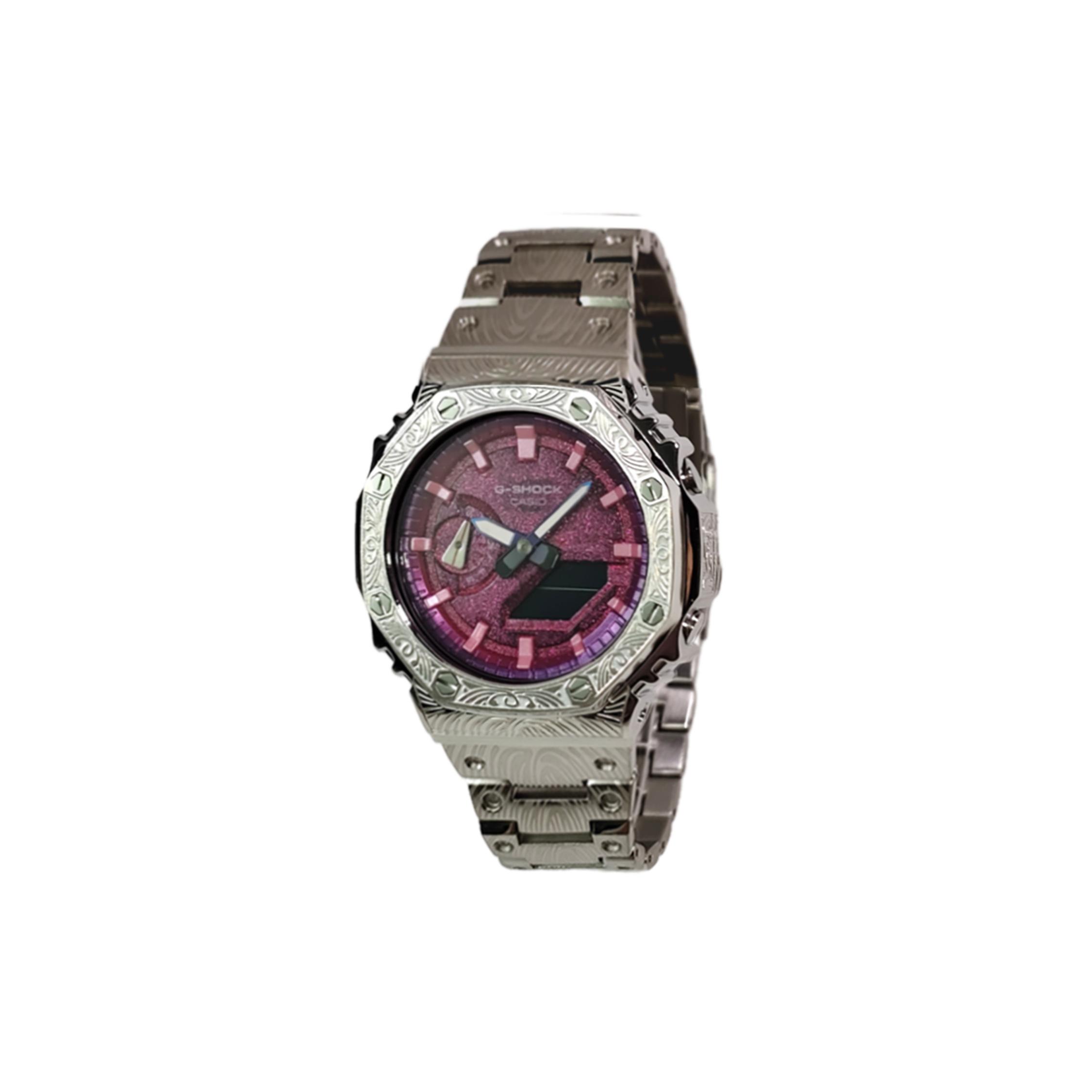 

CASIO Custom Collection GA2100 Quartz Movement Stainless Steel Strap Watch Men s Watches GA-2100SKE-7A(Watch3--) Silver Strap