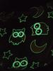 Glow in the dark blanket 150x200 owl with moon and stars in the background