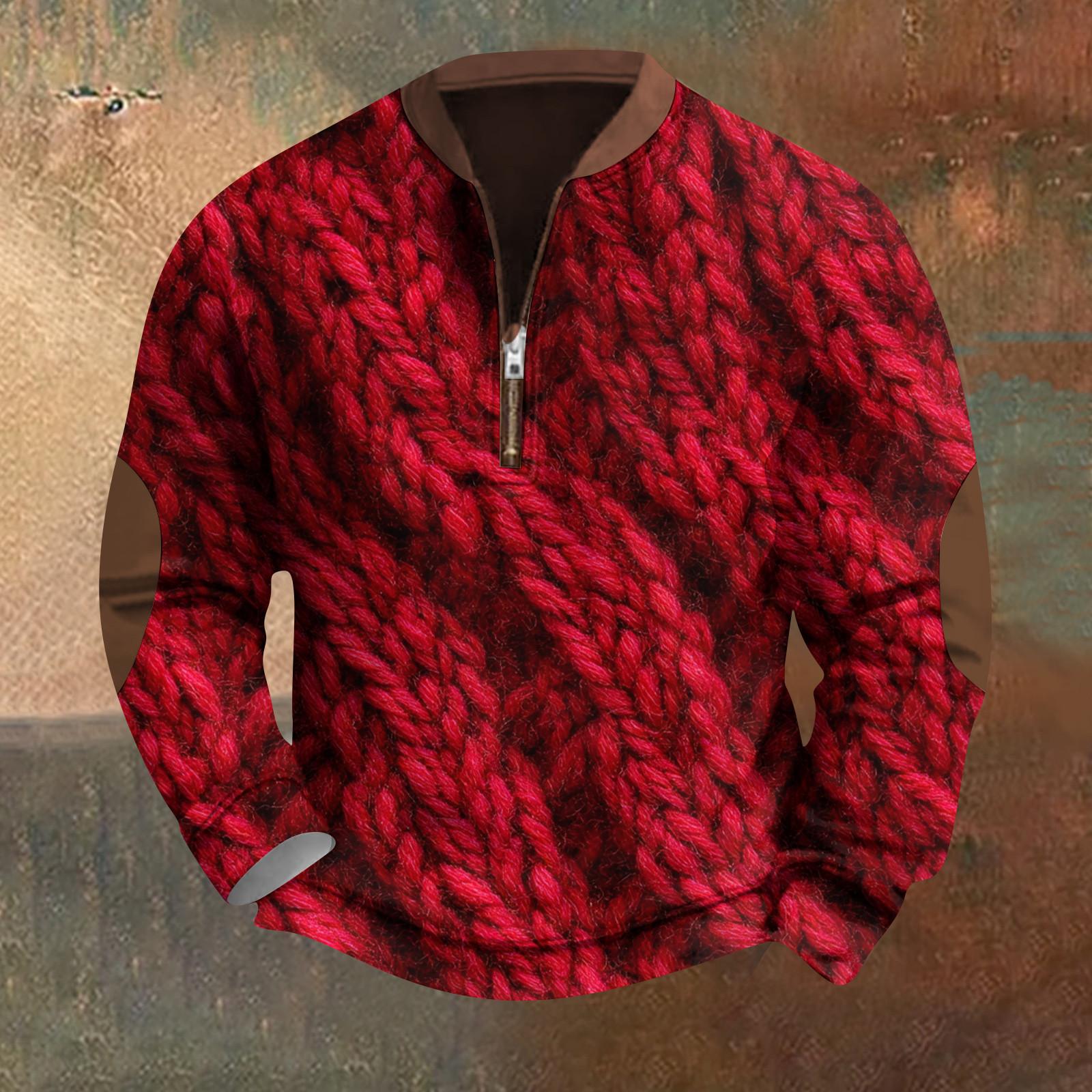 

Чоловічий світшот у стилі ретро з градієнтним принтом L червоний