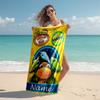 Personalized customized proof beach towel with Dinosaur Train pattern - soft, absorbent, quick-drying, perfect swimming, camping&bathing