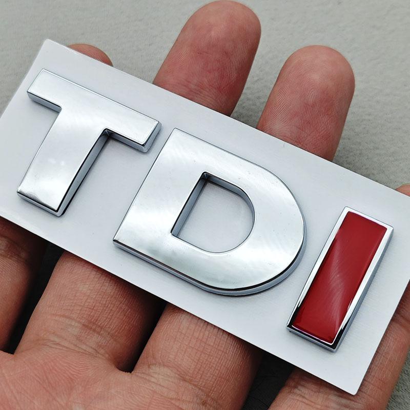 3D ABS Black Red Logo TDI Emblem Car Rear Trunk Badge for VW TDI Letters Sticker Accessories zd1