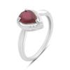 Silver Ring with a Natural Ruby 1.513ct, Cubic Zirconias, Item Weight 2.15 G (2213215)
