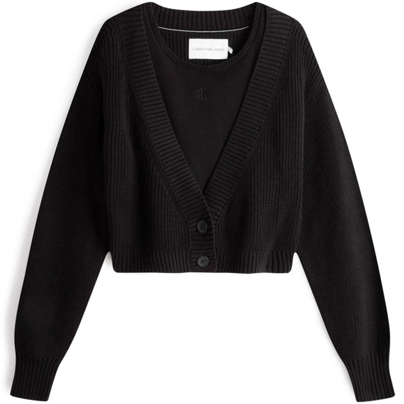 

Calvin Klein Модный простой вышитый жилет однотонный трикотажный топ женские топы космически-черный J222309-BEH XS