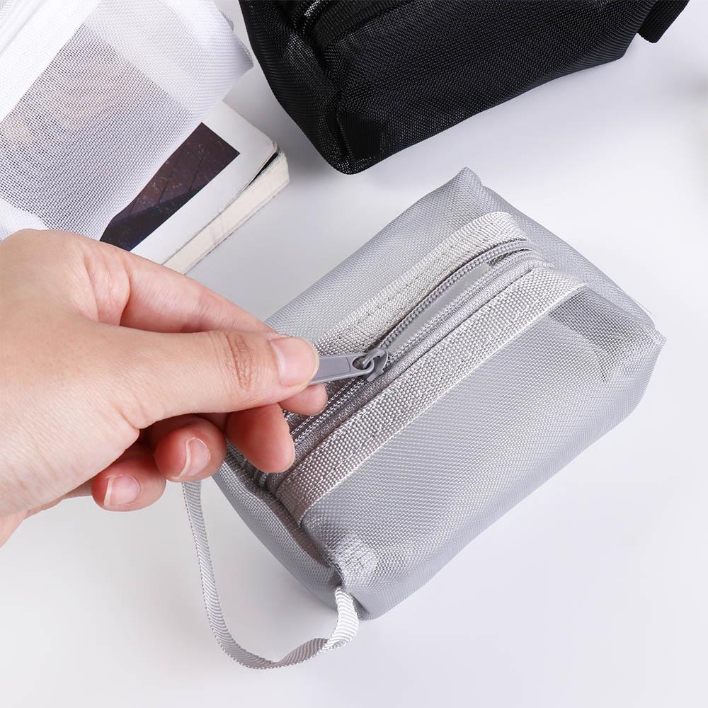 Transparent Mesh Storage Bag Nylon Transparent Cosmetic Bag Fashion Small Coin Purse  Daily