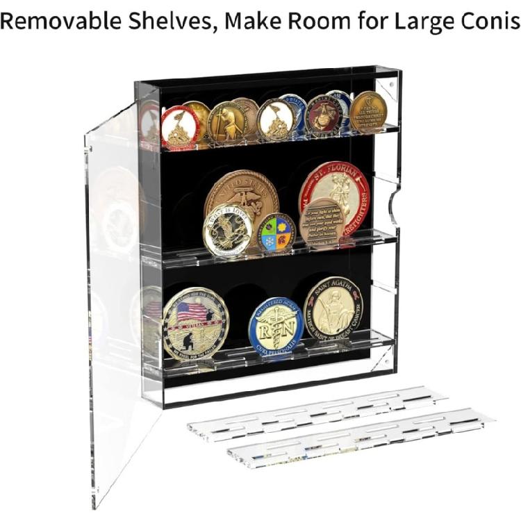 Portable Acrylic Round Display Storage Box for Coin Craft Supplies Clear Collector's Case with Aesthetic Appeal