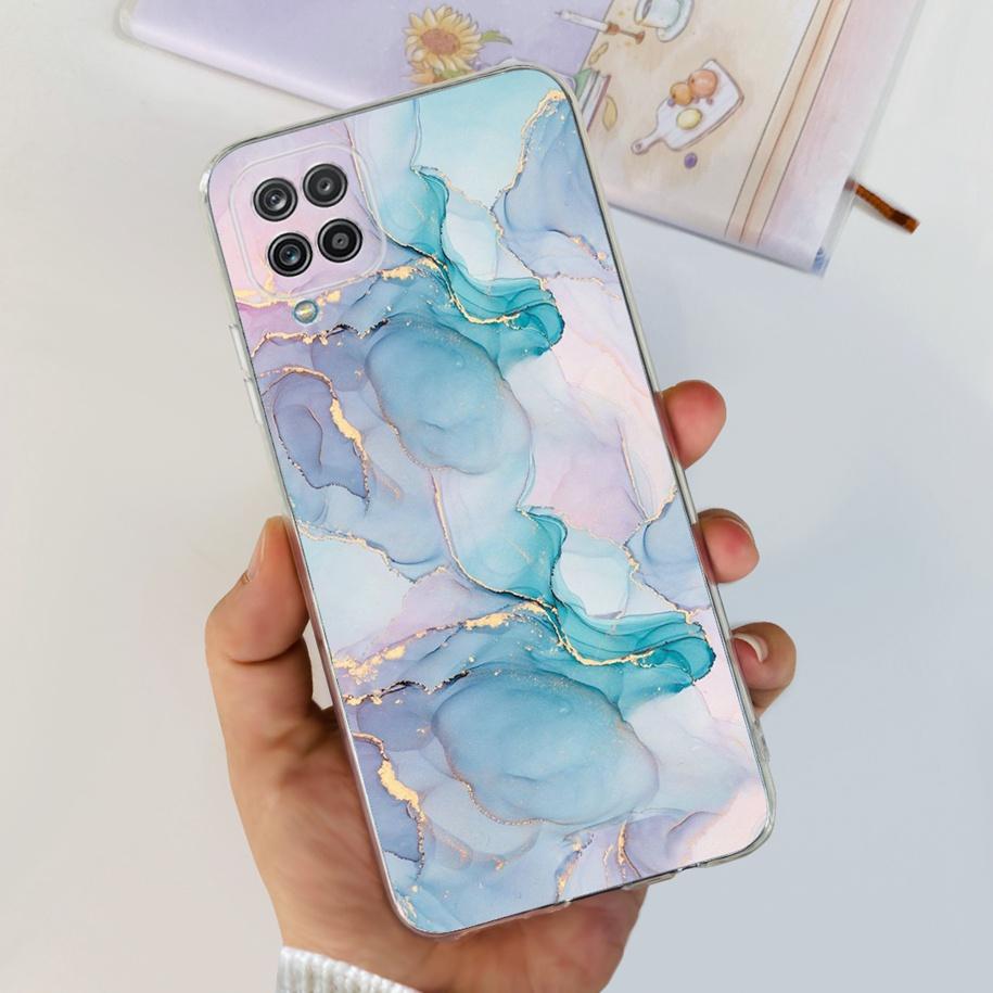 For Samsung Galaxy A12 Case Transparent Cover Fashion Flower Slim Soft TPU Phone Case For Samsung A12 SM-A125F M12 F12 A 12 Capa