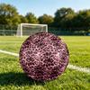 1pc Pink Leopard Print Theme Soccer Ball Football, Size 5, Lightweight PVC, Outdoor Training Soccer Ball,Gift c65131
