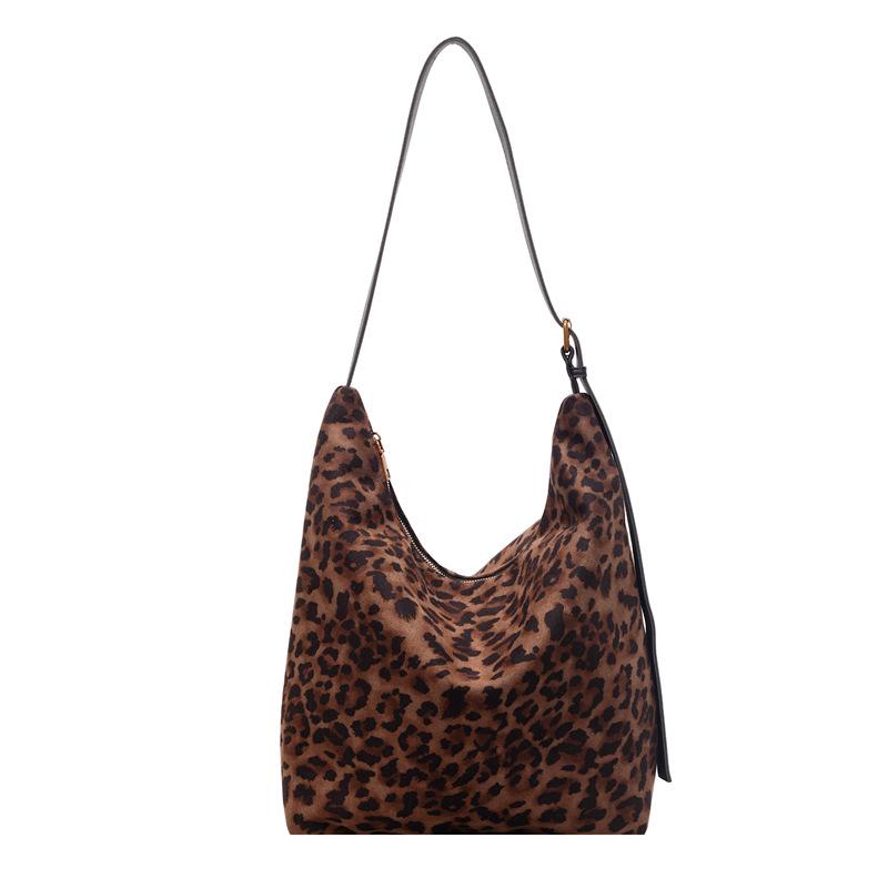 Bolso Cruzado Tote Grande para Mujer Estilo Coreano Estampado de Leopardo